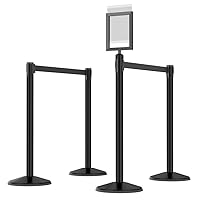 Prime 10’ Belt Stanchion 4 Pack with Sign Frame Kit Bundle