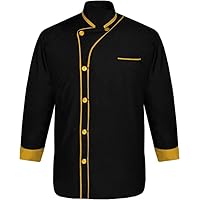 MIRISHQModeling Men's Black Chef Jacket Multi Colours in CLR and Cuff Chef Coat