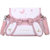 Women Japanese Anime Kawaii Cute Star Moon Print Crossbody Bag Trendy Cartoon Shoulder Bag Handbag Purse Messenger