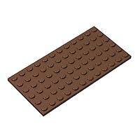 Classic Brown Plates Bulk, Brown Plate 6x12, Building Plates Flat 10 Piece, Compatible with Lego Parts and Pieces: 6x12 Brown Plates(Color: Brown)