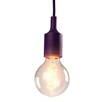 Simple Colorful Silica Gel Small Pendant Light Fixture E27 Stairs Living Room Children's Room Suspension Lamp Height Adjustable Indoor Ceiling Hanging Lamp Lighting Device (Color : Purple)