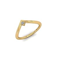 0.03ct Diamond Stackable Ring in 14K Gold April Birthstone Rings Valentine Anniversary Birthday Jewelry Gifts for Women Girls