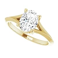 JEWELERYIUM 1 CT Oval Cut Colorless Moissanite Engagement Ring, Wedding/Bridal Ring Set, Halo Style, Solid Gold, Anniversary Bridal Jewelry, Precious Rings for Women/Her