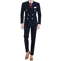 2 Piece Suits Men Fashion Peak Lapel Double Breasted Suit Slim Fit Formal Casual Wedding Tuxedo