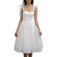Spaghetti Straps Homecoming Dresses with Pockets V Neck Short Wedding Dresses for Bride Formal Wedding Guest Dress