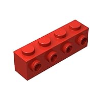 Classic Brick Bulk, Red 1x4 Brick, with Studs on Side Building Flat 50 Piece, Compatible with Lego Parts and Pieces: 1x4 Red Brick Studs(Color: Red)