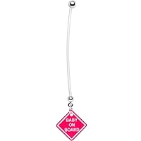 Pink on Board Pregnant Belly Ring