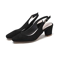 heelchic Women Round Toe Chunky Heel Pumps Shoes Dress Office Outdoor Street Shoes