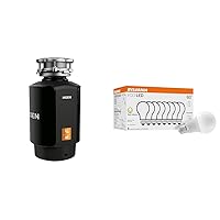 Moen Host Series 3/4 HP Continuous Feed Garbage Disposal with Sound Reduction for Kitchen Sink & SYLVANIA ECO LED Light Bulb, A19 60W Equivalent, Efficient 9W, 7 Year, 750 Lumens, 2700K