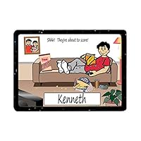 Personalized NTT Cartoon Caricature Magnet Gift: Couch Potato, Movie Buff