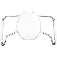BEMIS MA2050T Medic-Aid Closed Front Toilet Seat with Safety Side Arms, ELONGATED, Long Lasting Solid Plastic, White