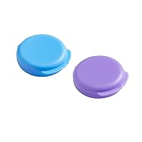 EZY DOSE Daily Round, Portable On-The-Go Pocket Pharmacy, Pill Box, Organizer and Vitamin Containers, Snap Shut Lids, Perfect for Traveling, Blue and Purple, 2 Pack, BPA Free