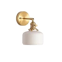 Modern Simplicity Gold Brass Wall Sconces E27 Ceramic Lighting High-end Luxury Light Wall Mounted Salt Lamp Suitable for Tea Room, Bedroom, Hallways Decorative Lamps Sconce Exterior Light Fixtur
