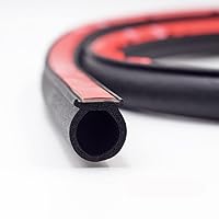 KX Automotive Universal New Weather Stripping EPDM Rubber Seal Strip D-Shape Self Adhesive Car Truck Door Window Weather Strip Soundproof Noise Insulation Sealing (33 FT)
