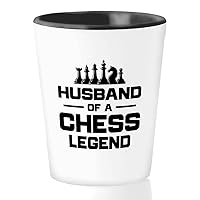 Chess Wife Shot Glass 1.5oz - Husband of a chess - Professional Chess Husband Birthday Gift from Wife Son Daughter Chess Board Game Chess Lovers Gifts Chess Piece Gift