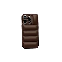 Case For iphone 13 Pro Max,Luxury Down Pure Jacket Design Soft Unzip Sofa Silicone Puffer Touch Cloth Full Portection Shockproof Girls Women Phone Case For iphone 13 Pro Max,6.7 inch 2021 (Deep Brown)