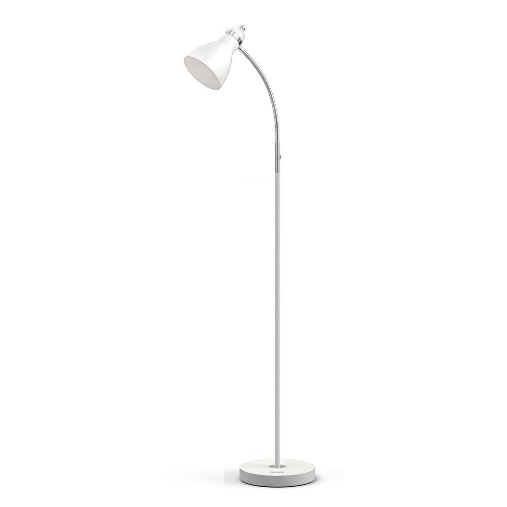 LEPOWER Metal Floor Lamp, Adjustable Goose Neck Standing Lamp with Heavy Metal Based, E26 Lamp Base, Torchiere Light for Living Room, Bedroom, Stud...