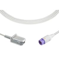 Replacement For Mindray Datascope 115-020768-00 Spo2 Adapter Cable by Technical Precision - 7ft. Spo2 Machine Cable Adapter for Vital Signs/Patient Monitor - Gray Cable with Purple Connector - 1 Unit