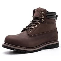 Steel Toe Work Boots for Men Waterproof Real Leather Slip Resistant