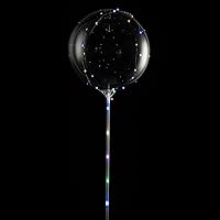Restaurantware Balloonify 24 Inch Bobo Balloons With Lights 10 LED Light Up Balloons - Colorful String Light Color Handles Clear Plastic Glow Bubble Balloons Decoration For Birthday Or Wedding
