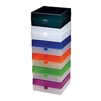 Argos R3130 Translucent Polypropylene 100 Place Microcentrifuge Tube Cryogenic Storage Box with Assorted Color Lids for 0.5, 1.5 and 2.0mL Microcentrifuge Tubes (Pack of 5)