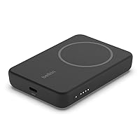 Belkin BoostCharge Wireless Power Bank 5K w/MagSafe Compatible 7.5W Charging, Built-in Pop-up Kickstand - Compatible w/iPhone 15, 15 Plus, 15 Pro, 15 Pro Max, iPhone 14, AirPods, and More - Black