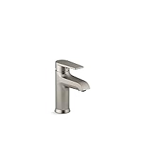 KOHLER 97060-4-BN Hint Single-Handle Bathroom Sink Faucet with Pop-Up Drain, One-Hole Bathroom Faucet, 1.2 GPM, Vibrant Brushed Nickel