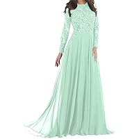 Mother of The Bride Dresses Lace Applique Wedding Guest Dresses for Women Long Chiffon Mother of The Bride Dress Beaded