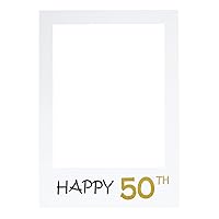 BESTOYARD Happy Birthday Photobooth Props Frame Selfie Frame Paper Picture Frame Cutouts Happy 50th DIY Photo Booth Props for Birthday Party