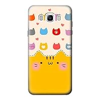 R2442 Cute Cat Cartoon Funny Case Cover for Samsung Galaxy J7 (2016)
