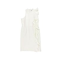 Womens Ponte-Knit Sheath Dress, White, Large