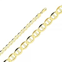 14K Gold 7.7mm Flat Mariner Chain - Length: 22