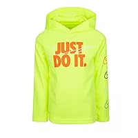 Nike Boys Just Do It Thermal Pullover Lightweight Hoodie Shirt (Volt, 4)