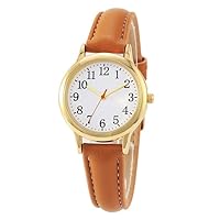 ALCENTIS - Women's watch with leather strap, Japanese movement, Arabic analogue numerals, easy to read