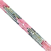 3 mm Natural Multi Tourmaline Shaded Faceted Round Rondelle Beads 33 cm 5 Strand CHIK-STRD-85595