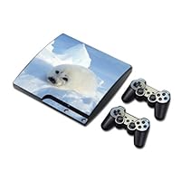 Vinyl Decal Skin/stickers Wrap for Ps3 Slim Play Station 3 Console and 2 Controllers-Ice