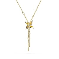 18K Yellow/White/Rose Gold Secret Garden Lariat Necklace With 1.26 TCW Natural Diamond (Pear Shape, Yellow Color, VS-SI2) Dainty Necklace, Necklaces For Women, Gift For Her, Fine Jewelry For Women