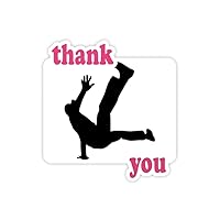 Jumping Dancer Sports Hip Hop Thank You Stickers Quote Grateful