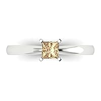 Clara Pucci 0.50 ct Princess Cut Solitaire Stunning Yellow Moissanite Engagement Wedding Bridal Promise Anniversary Ring 14k White Gold