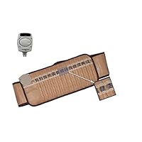 Portable Dry Sauna. Far Infrared Amethyst Mat for Back, Neck, Shoulder, Knee by Crystal Rays. Large Size 2~ Includes Belt to fit Clothed Waist 38”-64.