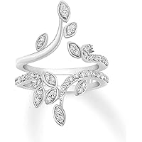 2.00 Ctw Round Cut Simulated Diamond Enhancer wrap Leaf Engagement Band Ring For Girls & Women's 14K White Gold plated