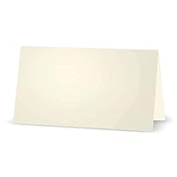 Ivory Place Cards - Flat or Tent Style - 10 or 50 Pack - Solid Color Placement Table Name Dinner Seat - Stationery Party Supplies - Any Occasion Event or Holiday (10, TENT STYLE)