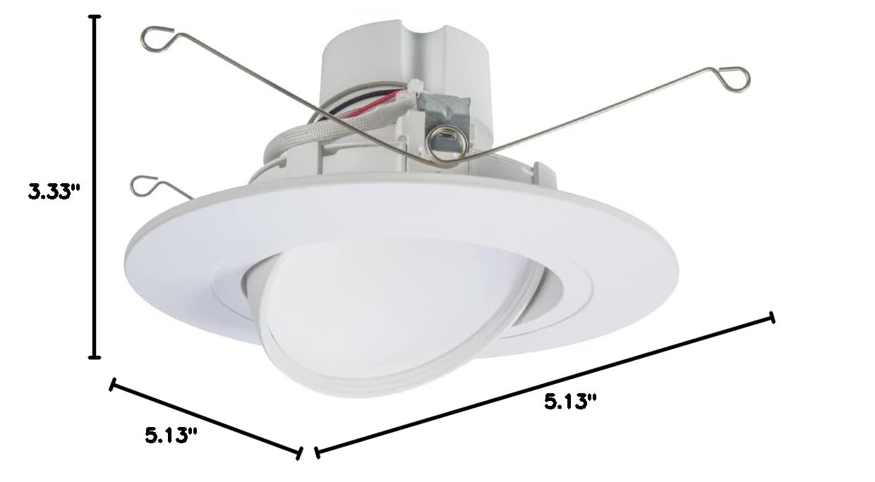 HALO RA 5/6 Inch Integrated LED Retrofit LED Module Recessed Light with Gimbal Trim Selectable CCT (2700-5000K) 1000 Lumens White