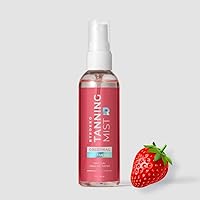 Strawberry Tanning Mist, Face and Body Gradual Self Tanning Water 100 ml (3.4 Fl. Oz.) with Hyaluronic Acid and Vitamin B, Natural Summer Tan without Orange Tones