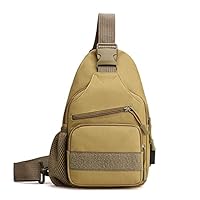 Sling Bag for Men Outdoor Crossbody Shoulder Bags Travel Hiking Daypack Casual Chest Backpack with USB Cable (Yellow)