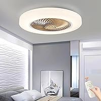 Ceiling Fan with Lighting LED Modern Dimmable 36 W Ceiling Fan Lamp Quiet Fan Ceiling Light Invisible Fan Ceiling Lamp for Bedroom Children's Room Dining Room Living Room Gold