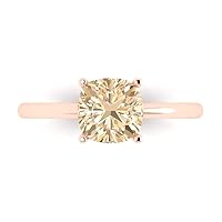 Clara Pucci 2.1 ct Brilliant Cushion Cut Solitaire Brown Morganite Classic Anniversary Promise Bridal ring Solid 18K Rose Gold for Women