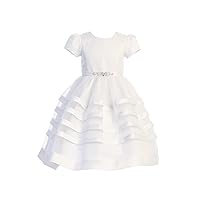 First Communion Dresses for Girls 7-16 Plus Size Holy 1st Satin White Vestidos de Primera Comunion para Niñas
