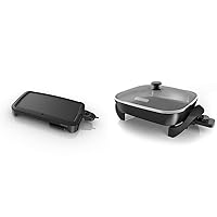 Family-Sized Electric Griddle with Warming Tray & Drip Tray, GD2051B & Black & Decker SK1215BC Family Sized Electric Skillet, Black