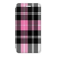 RW3091 Pink Plaid Pattern Flip Case Cover for Samsung Galaxy S6 Edge Plus